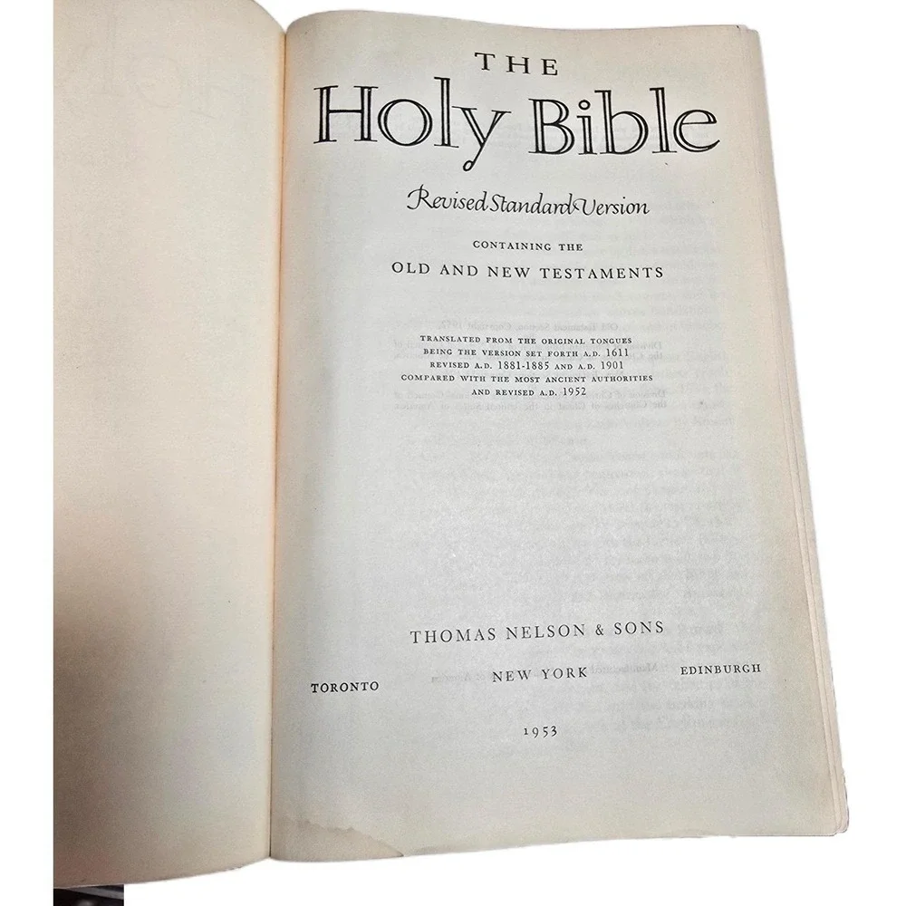 1953 Holy Bible‎ Revised Standard Version RSV Thomas Nelson & Sons Hardcover